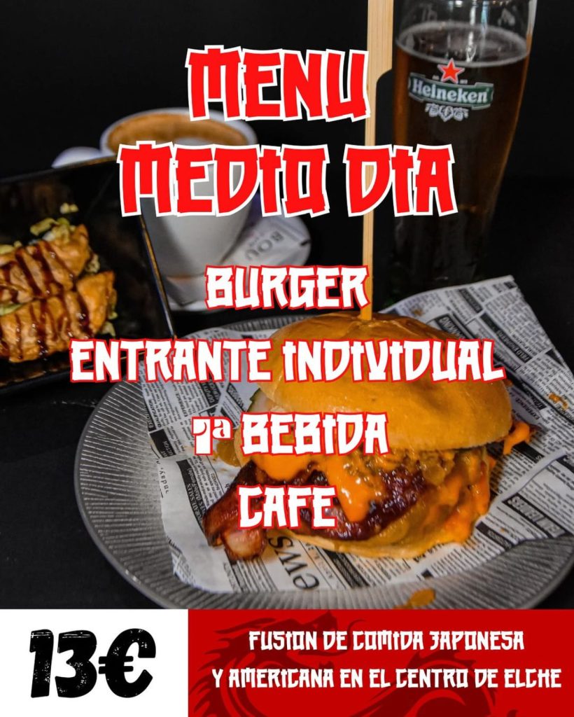 Menú Shogun Burger Elche