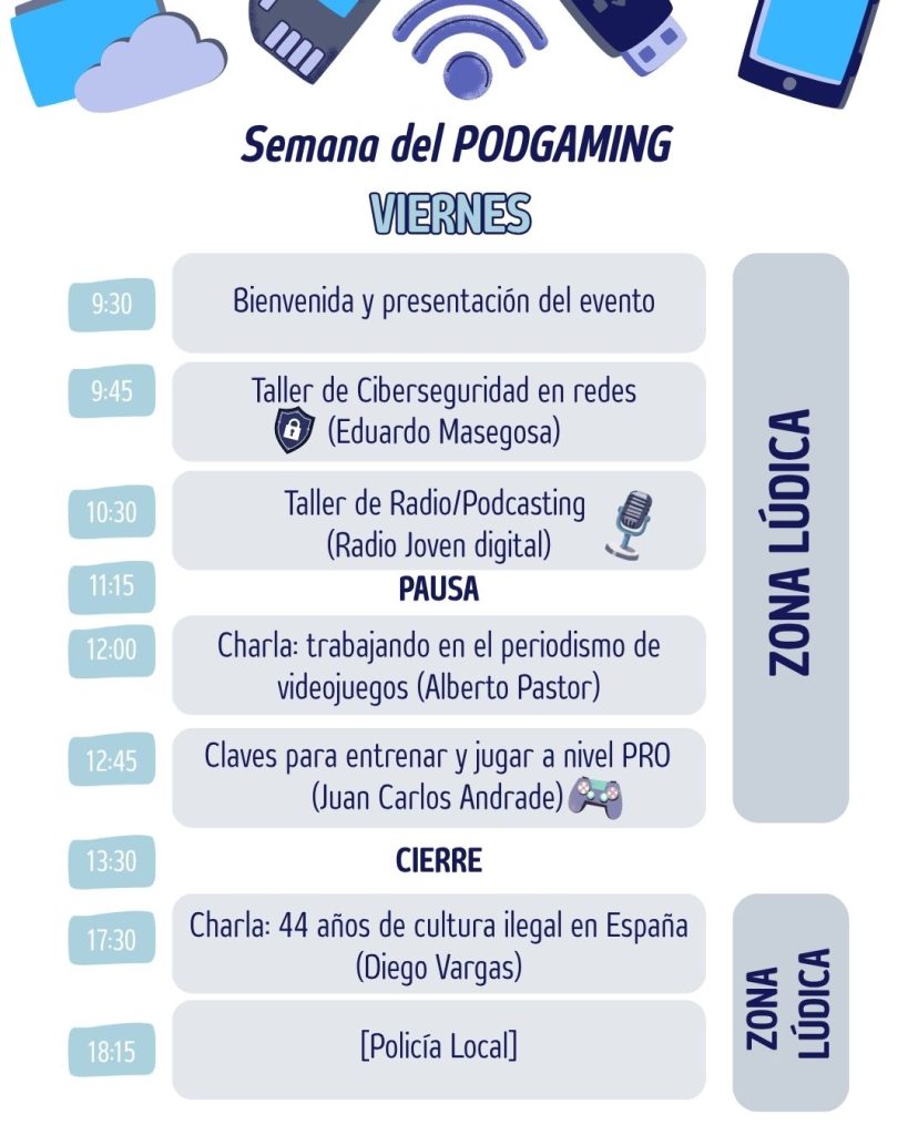 Horario viernes Semana del Podgaming